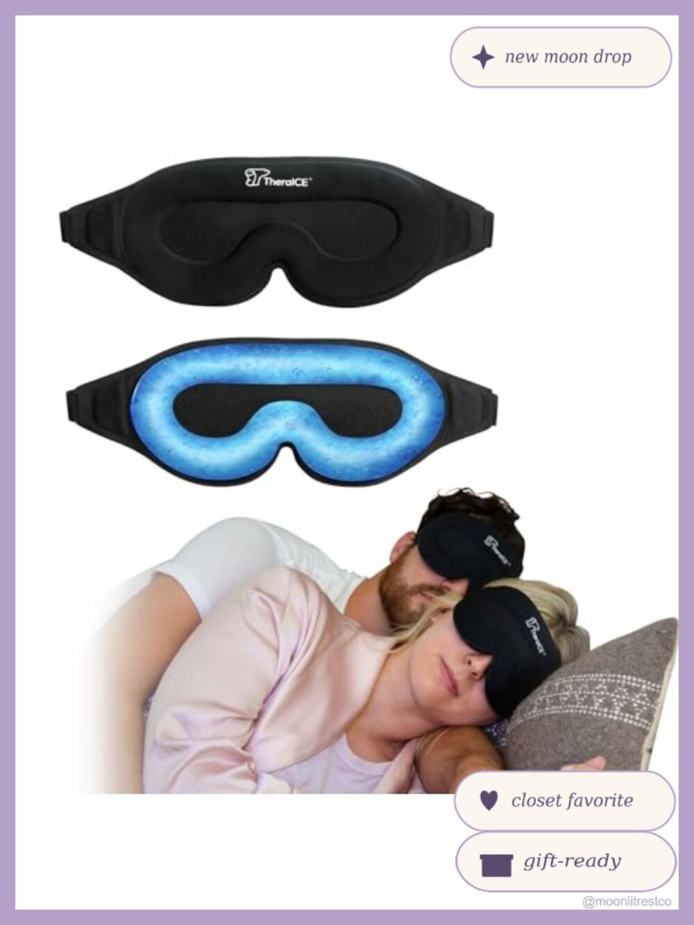 Cooling Gel Weighted Sleep Mask 100% Blackout 3D Eye Cover